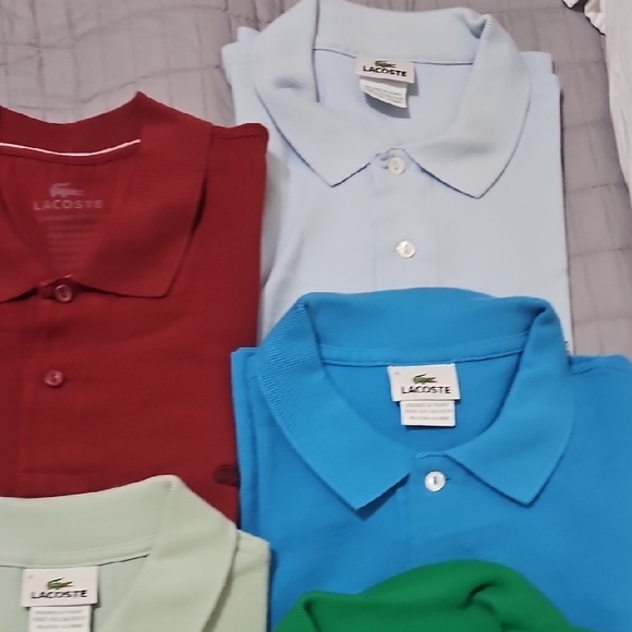 Set Of 7 Lacoste Polo Shirt Set - Red, Blue, Green - Picture 5 of 6